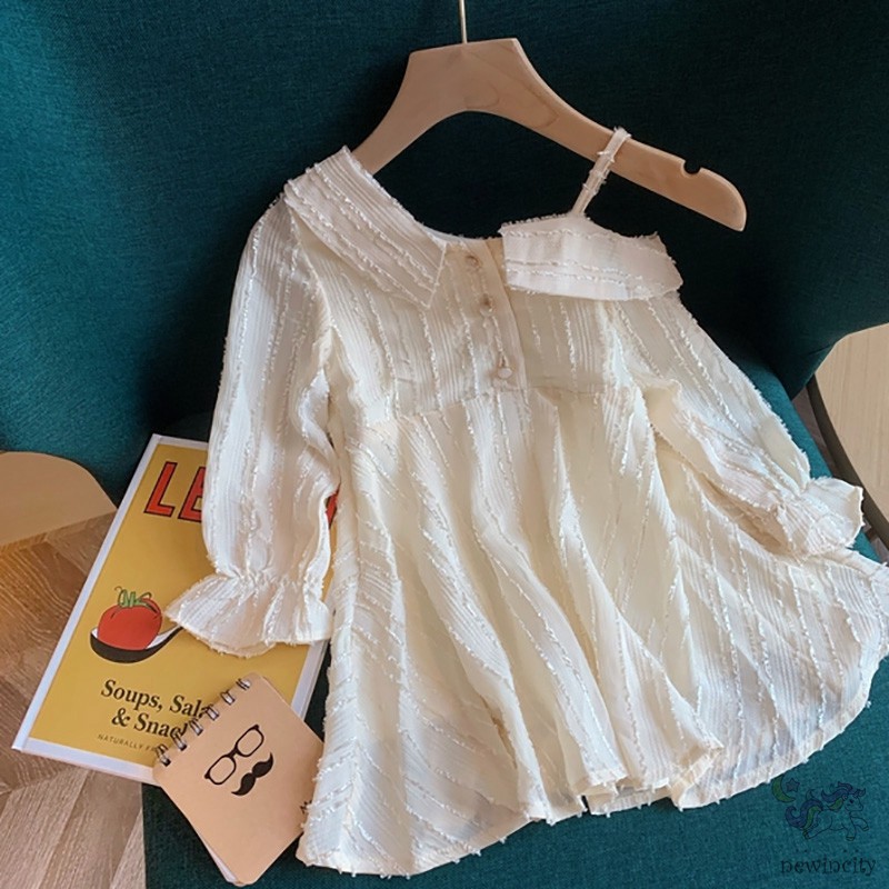 Đầm Trễ Vai Kiểu Hàn Quốc Thời Trang Mùa Thu Cho Bé Gái