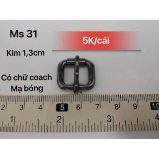 Khoá kim 1,3cm hiệu coach mạ đen bóng-tk31