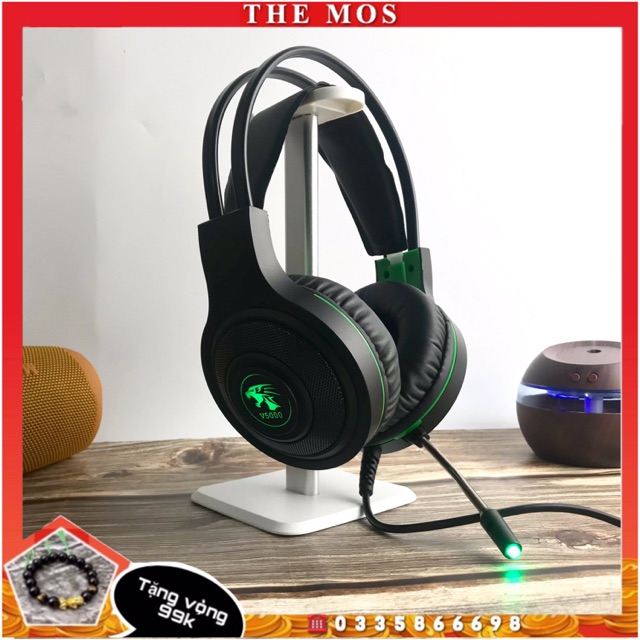 TAI NGHE CHỤP TAI CHƠI GAME V5000 CÓ MIC (JACK 3.5) – TAI NGHE GAMING CÓ LED XANH HUYỀN ẢO – ÂM THANH SỐNG ĐỘNG, CAO CẤP