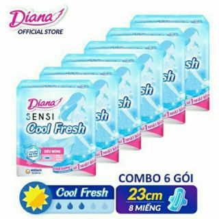 [Chính hãng ™] Combo 6 gói băng vệ sinh Diana Cool Fresh Siêu mỏng 8 miếng