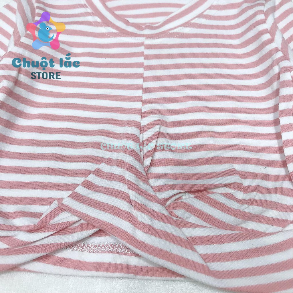 Sét áo váy bé gái dài tay kiểu áo croptop váy nhún chất cotton len tăm 4 chiều mềm mại cho bé từ 4kg đến 18kg