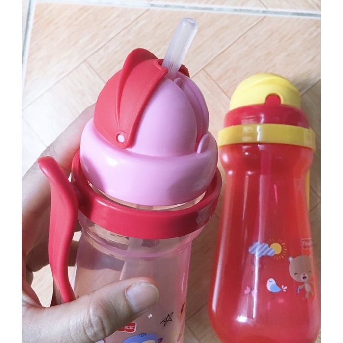 Bình nước ống hút silicone mềm 360ml Fisher Price FP20 upass