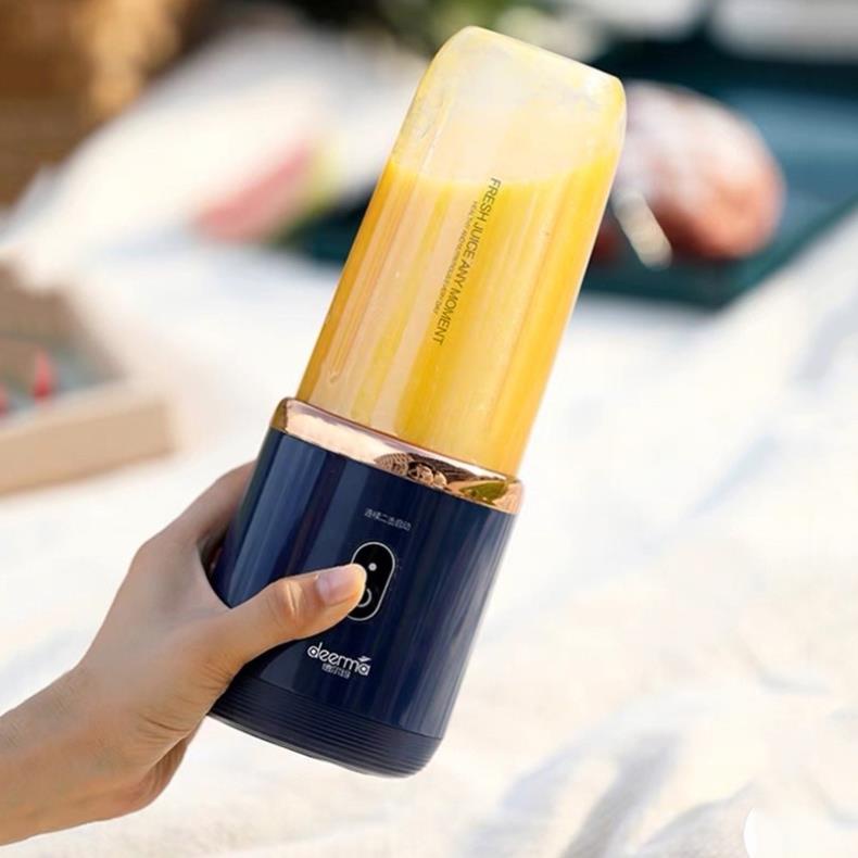 Máy xay sinh tố mini SKG, máy xay sinh tố cầm tay mini 300ml sạc pin công xuất 35W màu hồng xanh