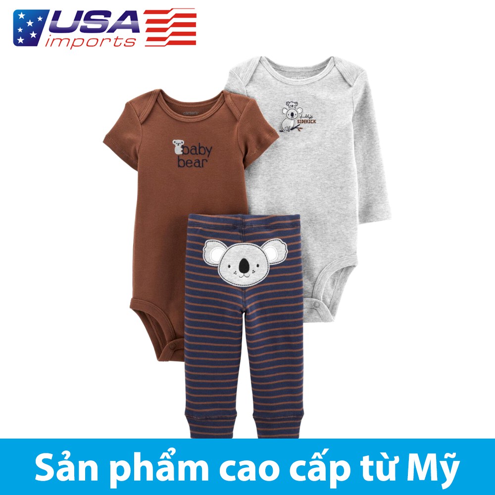 Set 3 bodysuit kèm quần Car-tờ Auth Từ Mỹ (17644410)