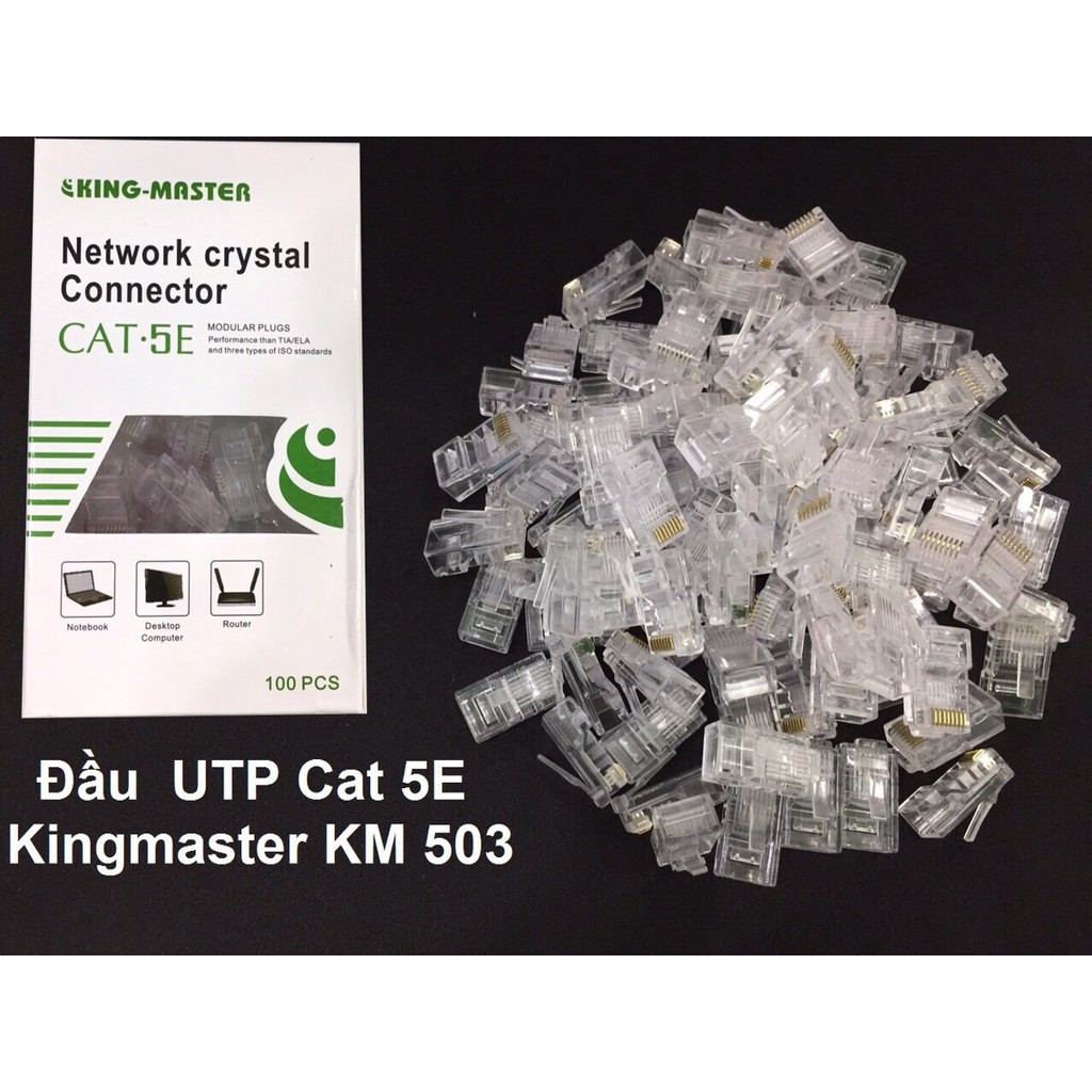 ĐẦU BẤM MẠNG KINGMASTER CAT 5 UTP KM 503 , KM 508, ĐẦU BỌC NHÔM CHỐNG NHIỄU KM KM 512