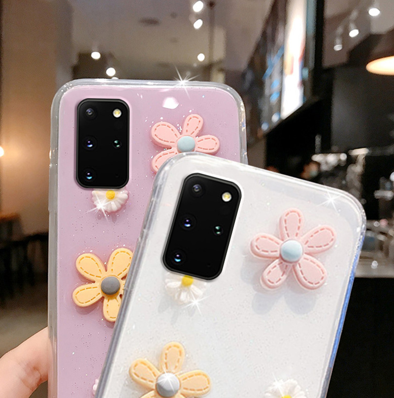 Ốp Lưng Họa Tiết Hoa Cúc 3d Dễ Thương Cho Samsung Galaxy S20 Ultra S20 Plus S20 Fe S10 Lite S10 S9 S8 Plus A91 M80S