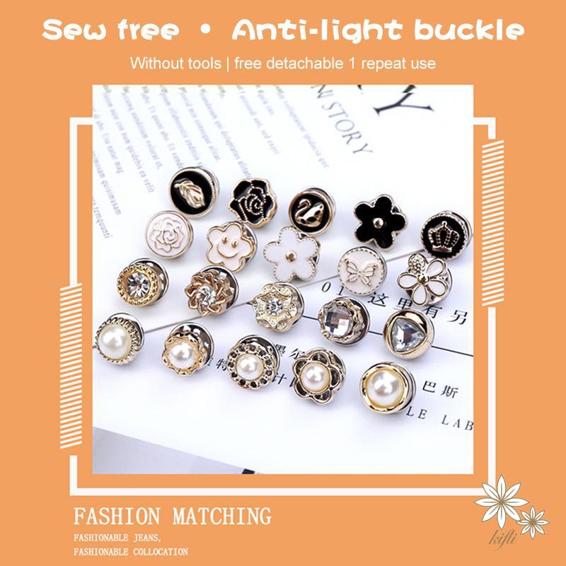 【Kifli】Nút Trang Trí Áo Khoác Cardigan/Áo Len Vô Hình Chống Ánh Sáng Có Thể Tháo Rời Cho Nữ