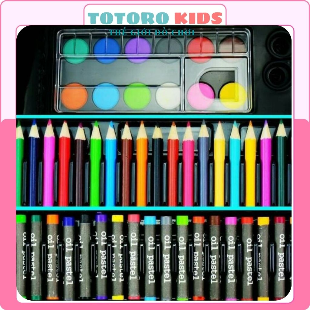 Bộ hộp bút tô màu 150 chi tiết cho bé gái trai thỏa sức sáng tạo