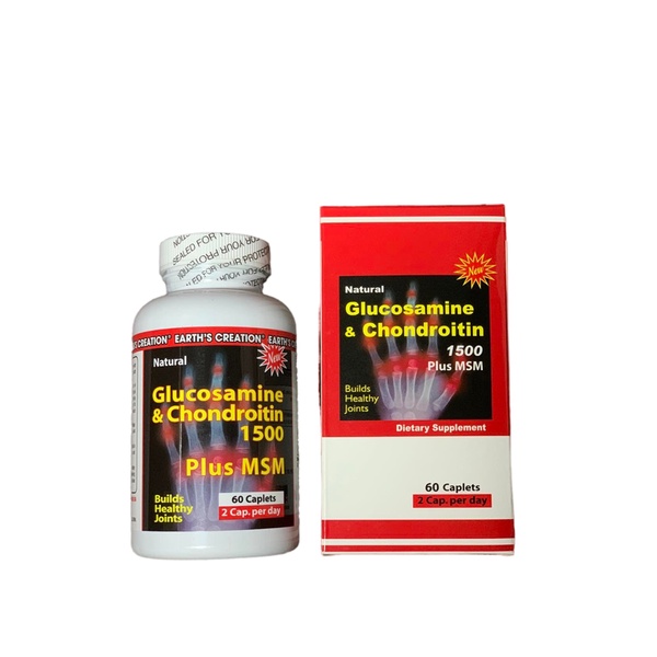 Viên uống xương khớp, đau nhức xương khớp, thoái hóa khớp Glucosamine &amp; Chondroitin 1500 Plus MSM - Hộp 60 viên