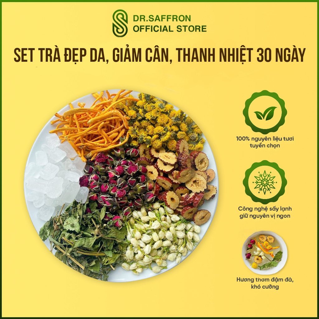 Set trà đẹp da, giảm cân, thanh nhiệt thương hiệu Mộc Hương Sơn