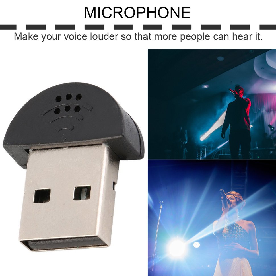 【SUN】Super Mini USB 2.0 Microphone MIC Audio Adapter for PC Notebook Laptop