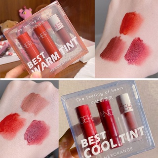 Set Son Kem Lì HERORANGE BEST TINT COOL & WARM 2 Tone Màu Ấm Lạnh Siêu Hot