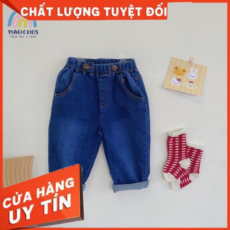 Quần bò trẻ em quần jean dài bé trai cạp chun dáng baggy, quần áo trẻ em thời trang cá tính