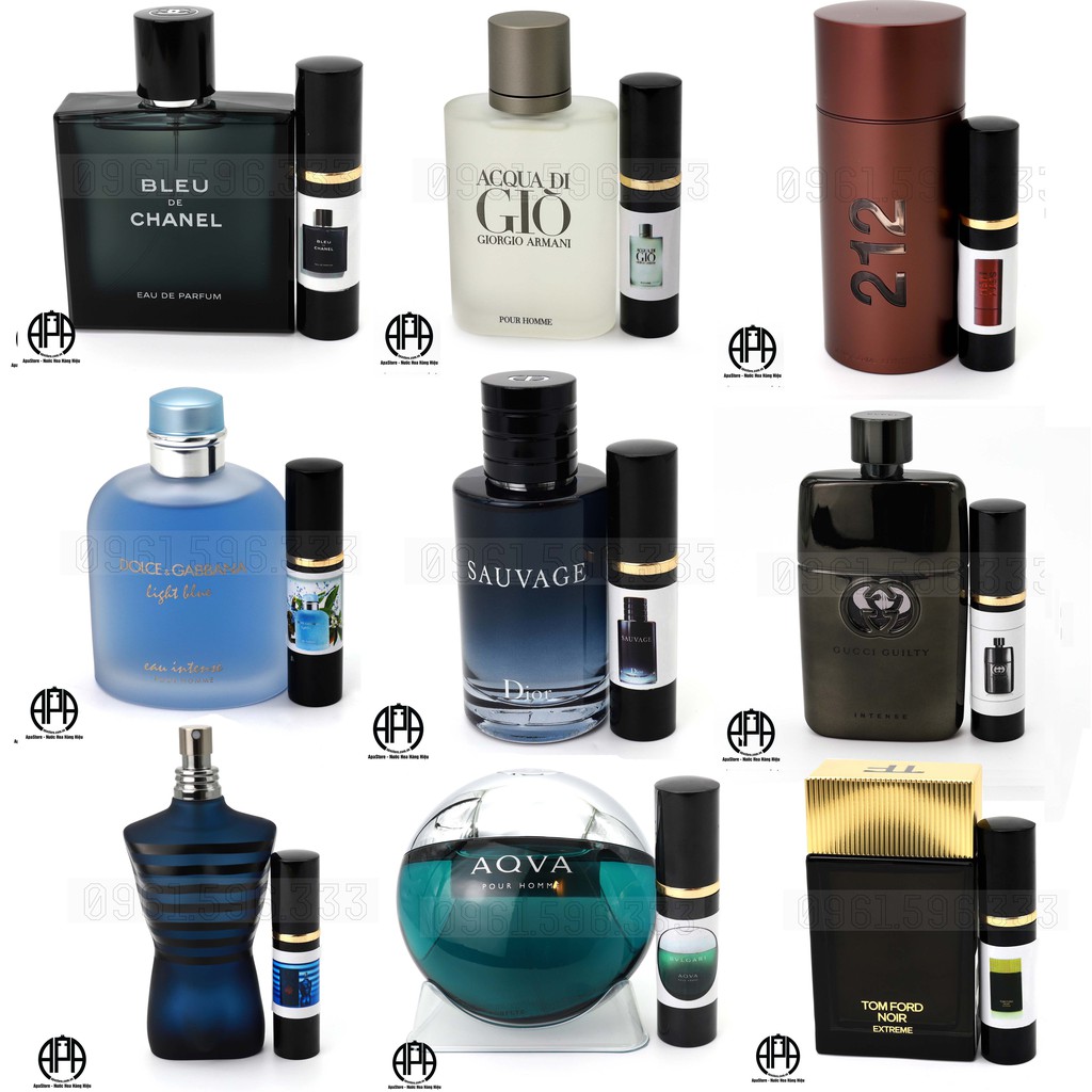 Top Nước Hoa Nam Bán Chạy Nhất Tại Apa Store Chai 5ml Và 10ml