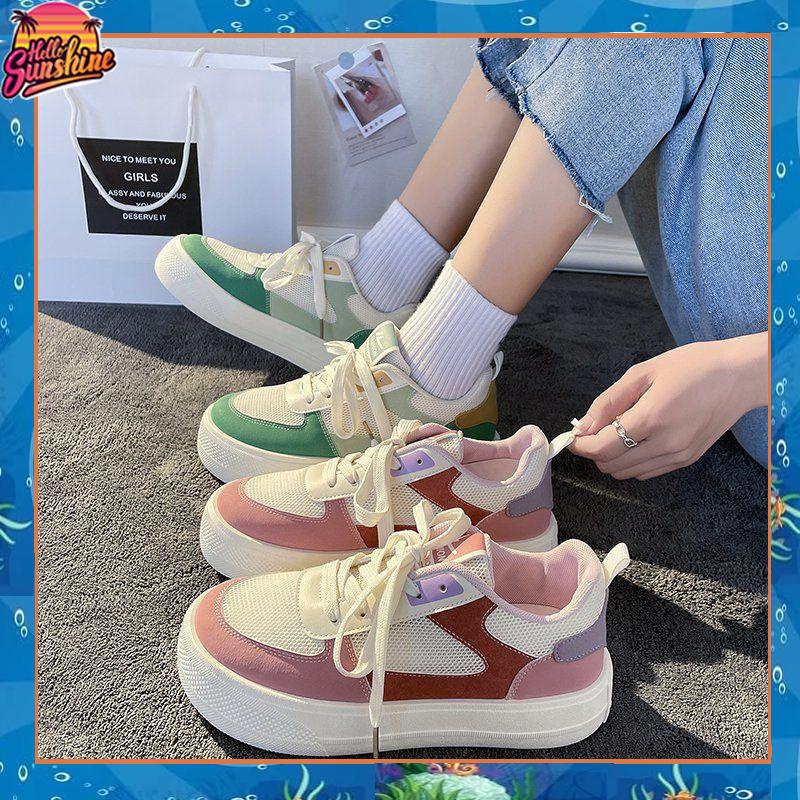 Giày Thể Thao Đế Dày Màu Xanh Lá Cây Dạng Lưới Thời Trang Mùa Hè Mới Dễ Phối Đồ