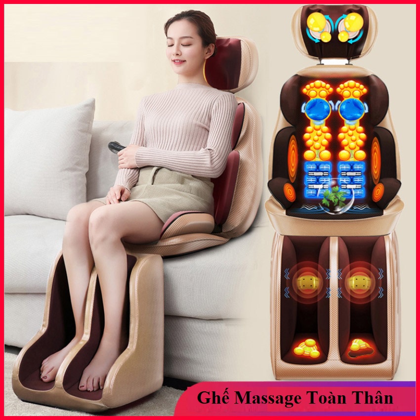 Ghế massage toàn thân Leerkang thư giãn trị liệu 16 đầu xoay, Đệm massage gia đình, đệm massage hồng ngoại toàn thân