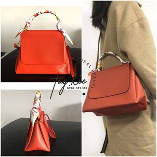 Túi xách nữ cam gạch phối khăn hoa Estee Lauder 2019