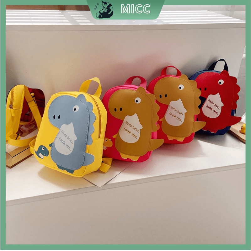 Balo hình khủng long dễ thương chống thấm nước chống thất lạc cho bé từ 2-5 tuổi