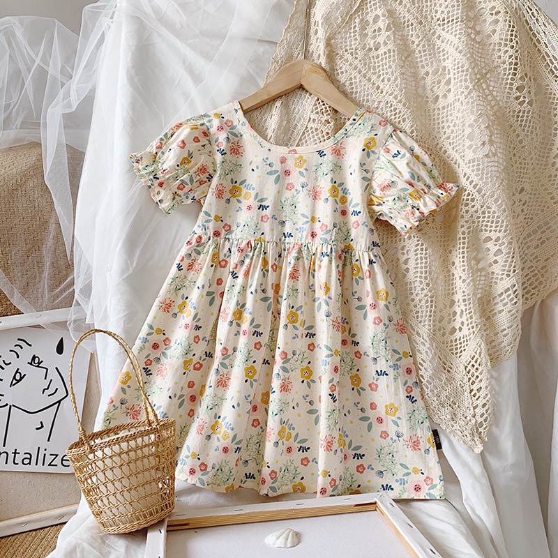 Váy đầm hoa nhí dễ thương cho bé - Váy bé gái Kunkids