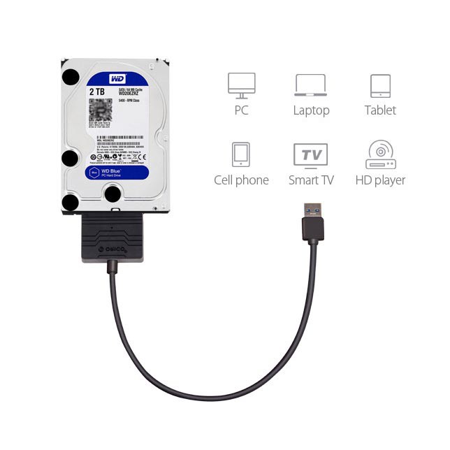 Orico Bộ Chuyển Đổi Ổ Cứng Từ Usb 3.0 Sang Sata 3.0-27uts Đen