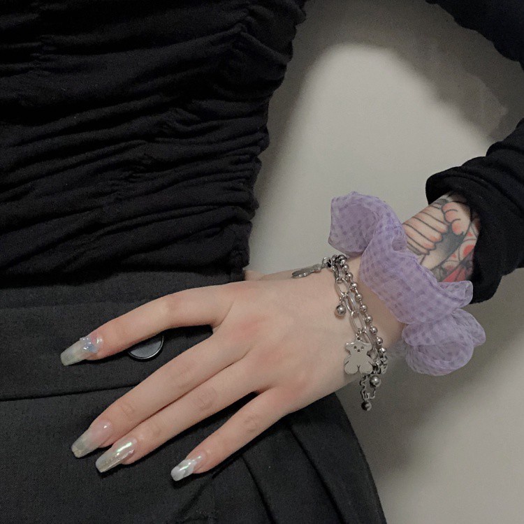 Vòng tay bằng thép titan phong cách hip hip Hàn Quốc thời trang cá tính