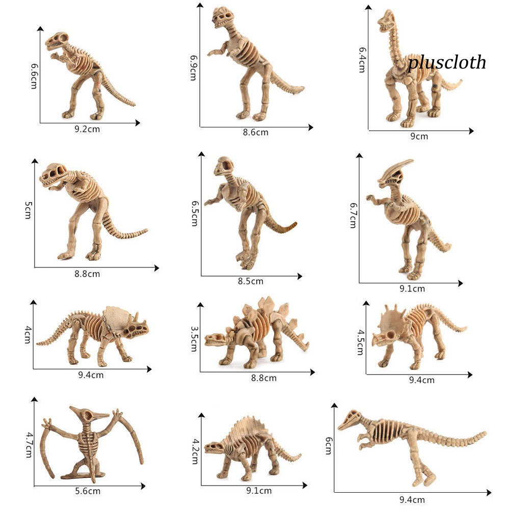 Bộ 12 mô hình xương khủng long đồ chơi cho bé