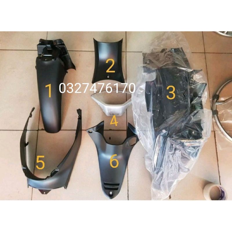 Bộ 6 nhựa nhám đen đuôi FUTURE X 125 zin chính hãng