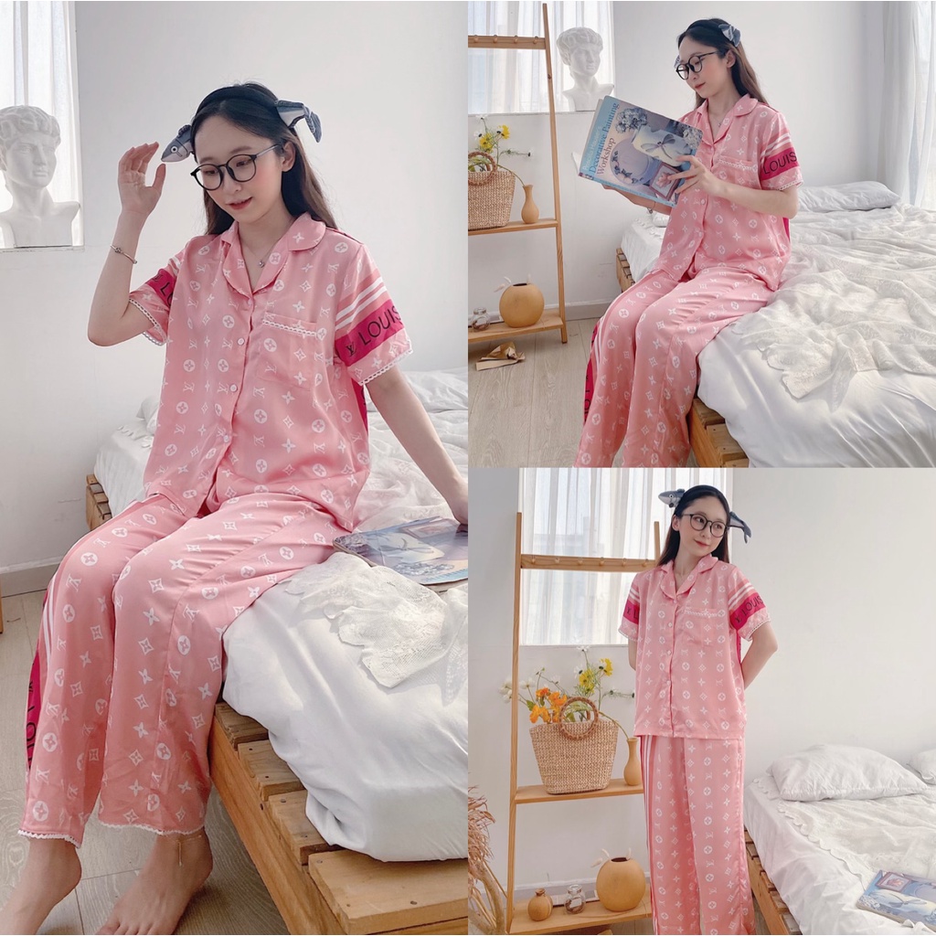 ĐỒ BỘ PIJAMA ÁO CỘC QUẦN DÀI vải lụa/tole/đũi/kate mềm đẹp