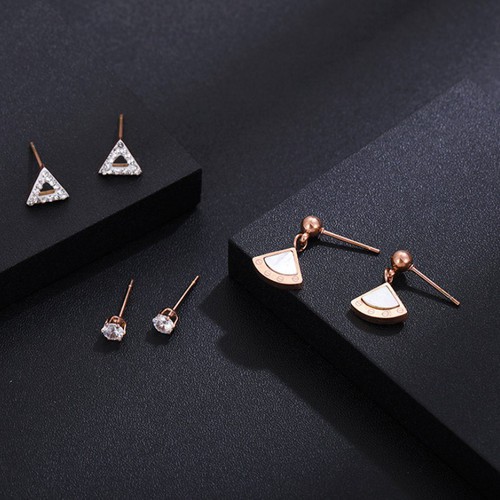 Bộ 3 Đôi Bông Tai Titan Ko Đen TT 2911