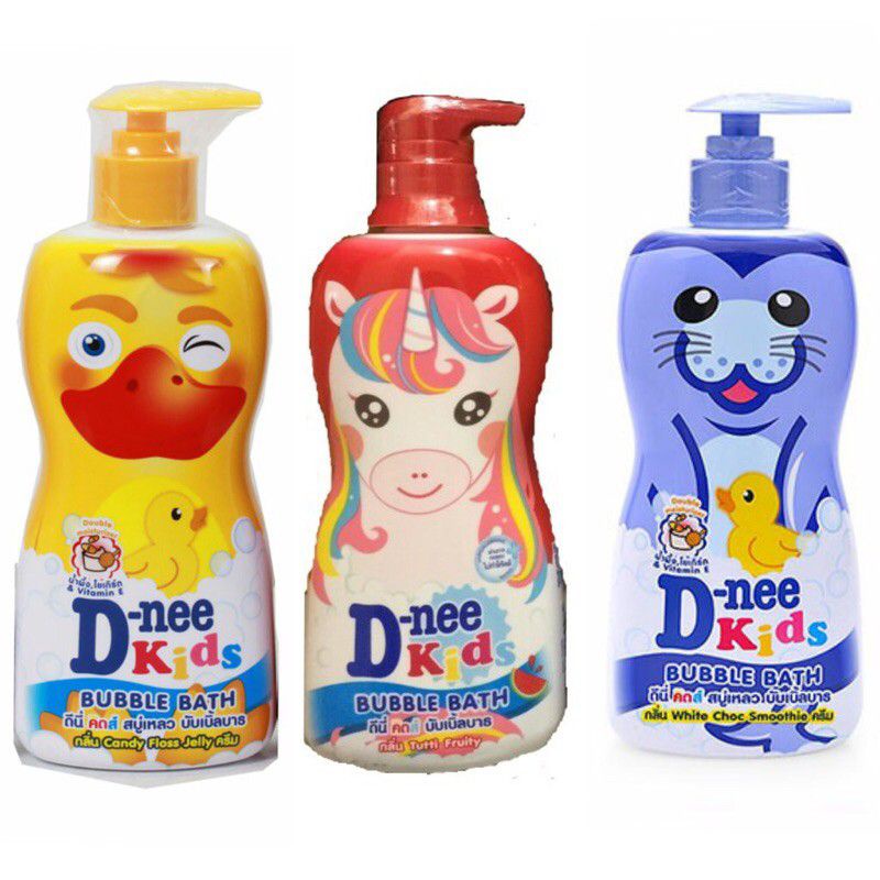 Sữa tắm toàn thân trẻ em D-NEE KID 400ml Thái Lan 3 trong 1 trẻ trên 3 tuổi bubble bath mật ong hình thú thơm dnee dni