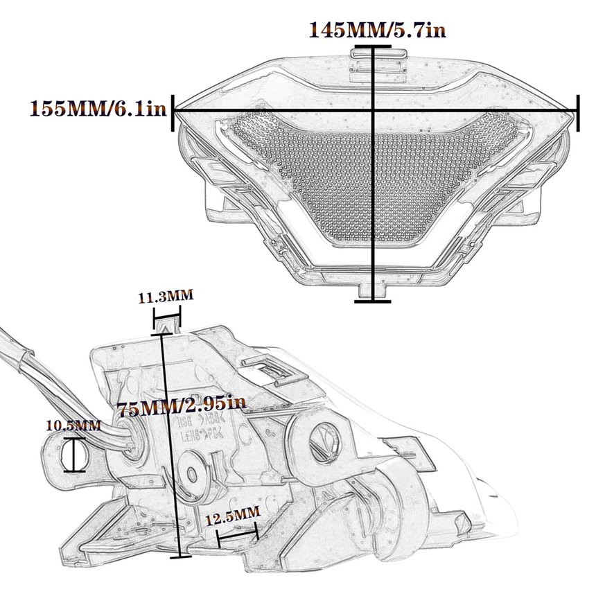 Đèn Phanh Gắn Đuôi Xe Mô Tô Yamaha Yzf R3 R25 Y15zr Mt07 Fz07 Lc150