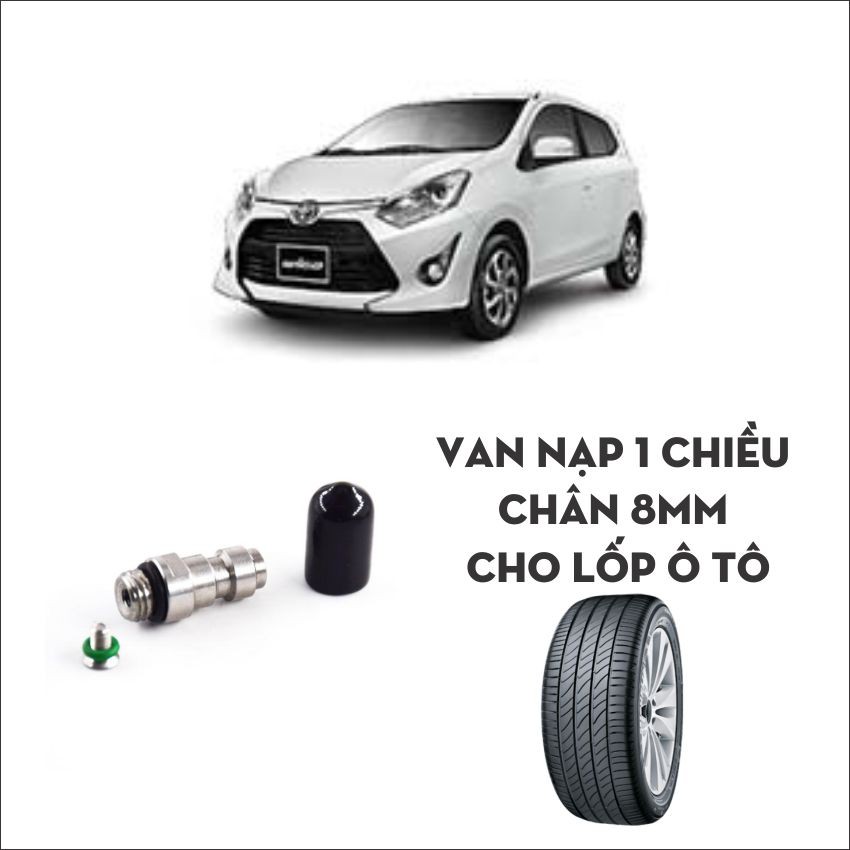 Van nạp 1 chiều chân 8mm thay thế cho van ô tô, van xe pcp