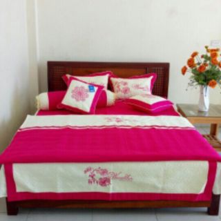Bộ ga gối cưới satin
