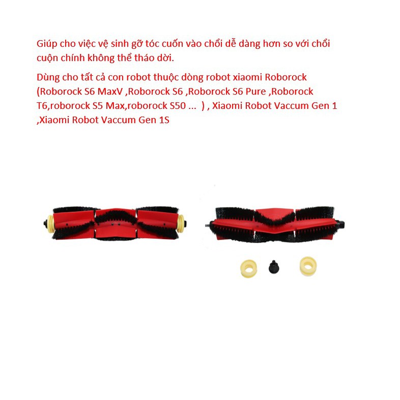 Chổi cuộn chính có thể tháo dời cho dòng Robot xiaomi Roborock (roborock S6, roborock S5 max, roborock S5)(Cao Cấp)