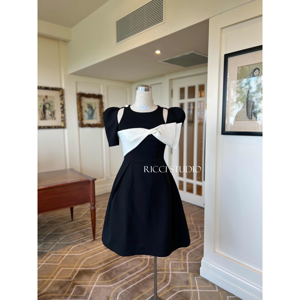 Váy V19 Sena Dress Ricci thiết kế chất liệu chéo hàn sợi cao cấp mềm mát | RICCI OFFICIAL