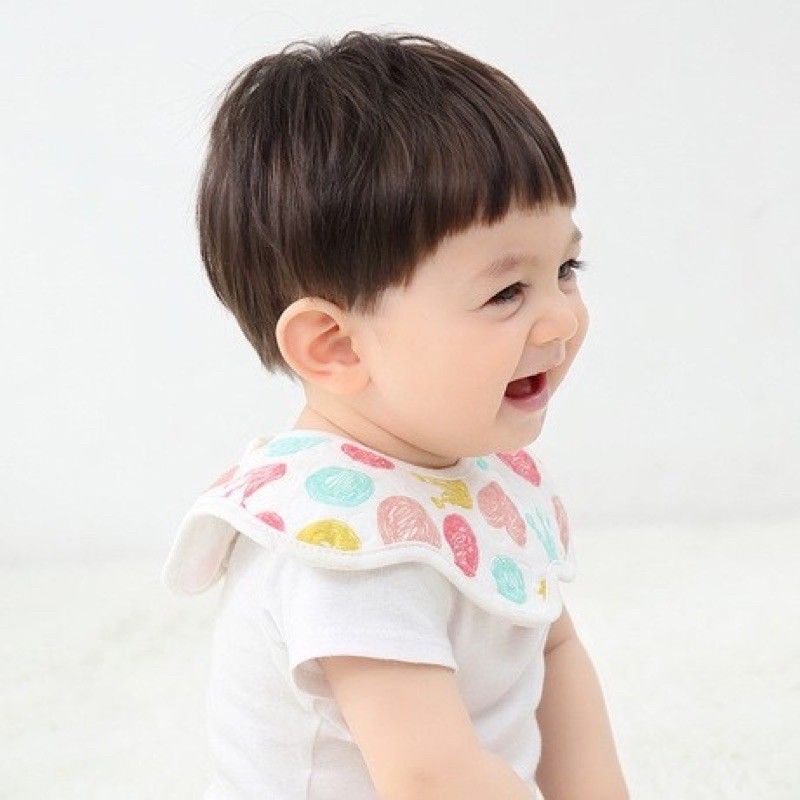 Yếm Cotton Tròn Xoay 360 Độ Chống Thấm Cho Bé