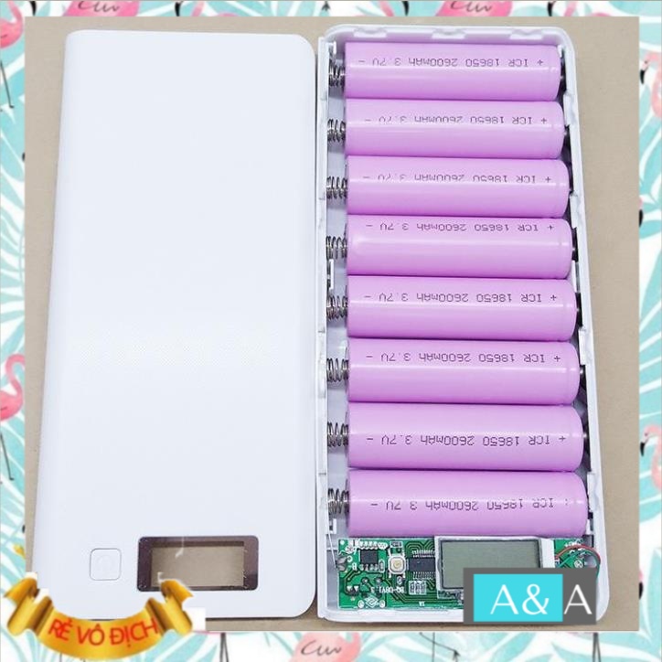 Mạch sạc dự phòng 2A xịn BQ-U8V2.0+Vỏ nhựa 8 cell +lò xo đã hàn về chỉ việc dùng (Chưa pin) mach sac pin 18650
