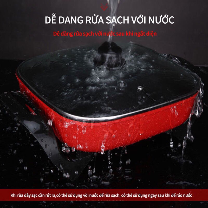 Nồi Lẩu Điện Vuông Lớn 30x30x9cm Thái Lan Logo Con Gà