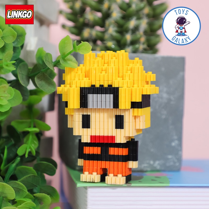 Đồ Chơi Lắp Ráp Kiểu LEGO LINKGO Naruto Sasuke Kakashi Itachi Gaara Rock Lee Ninja Làng Lá Mô Hình Nhân Vật 3D Chibi