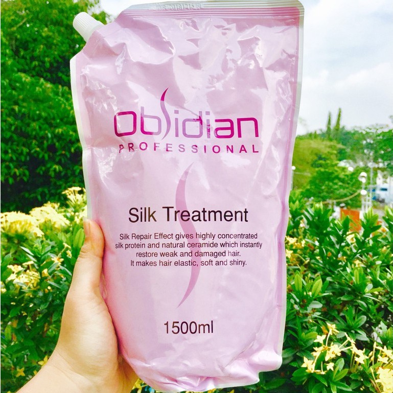 🇰🇷Obsidian-KOREA🇰🇷Hấp dầu dưỡng tóc siêu mềm mượt Obsidian Silk Treatment 1500ml ( dạng túi)