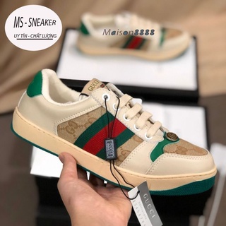 Giày Gucci sơn tùng,  Giày thể thao GG 3 vạch hàng cao cấp da thật full size 36-43