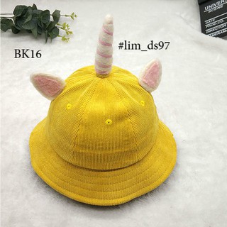 CÓ SẴN - Nón maruko bucket nhung vàng (kèm ảnh thật tự chụp)