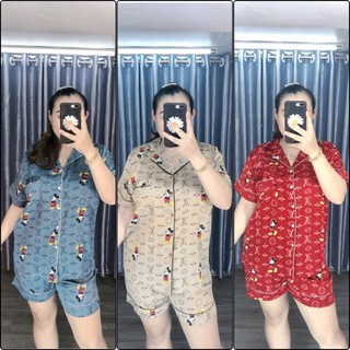 (BIGSIZE) Bộ satin đùi mặc nhà 60 - 80Kg
