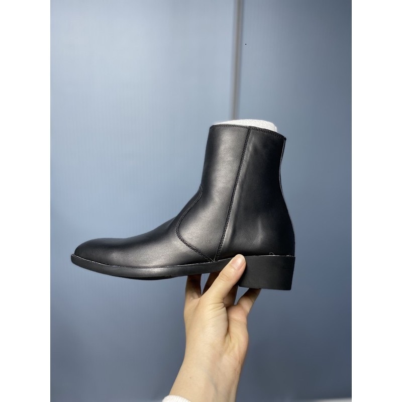 Giày Zip Boots chất liệu da bò nguyên tấm tăng 4.5cm chiều cao phong cách thời trang nam | BigBuy360 - bigbuy360.vn
