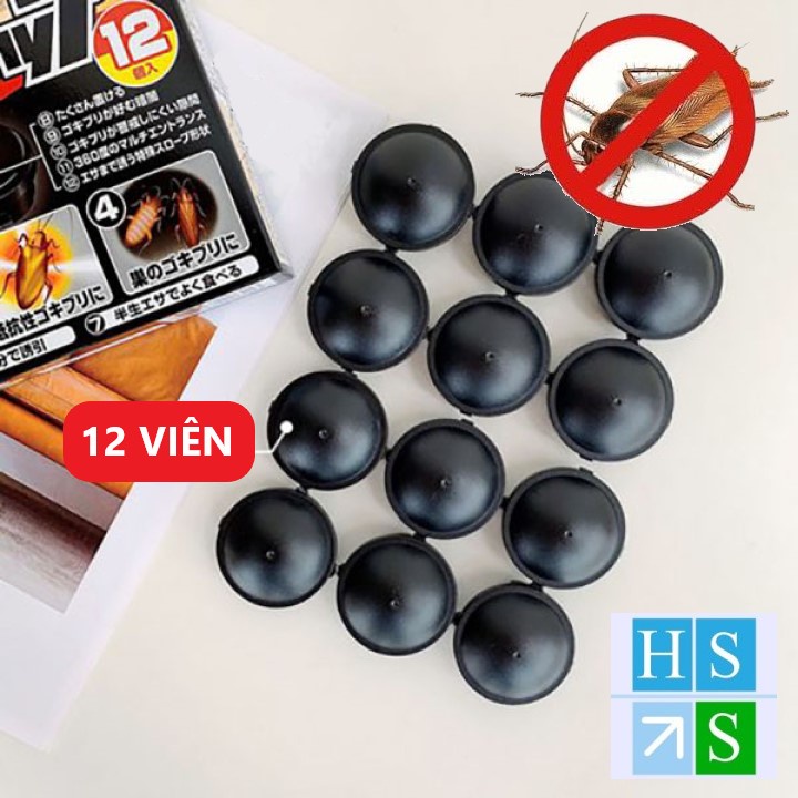 Hộp diệt gián Nhật Bản 12 viên không gây độc hại viên đuổi gián chỉ diệt dán  - HS shop Đắk Lắk