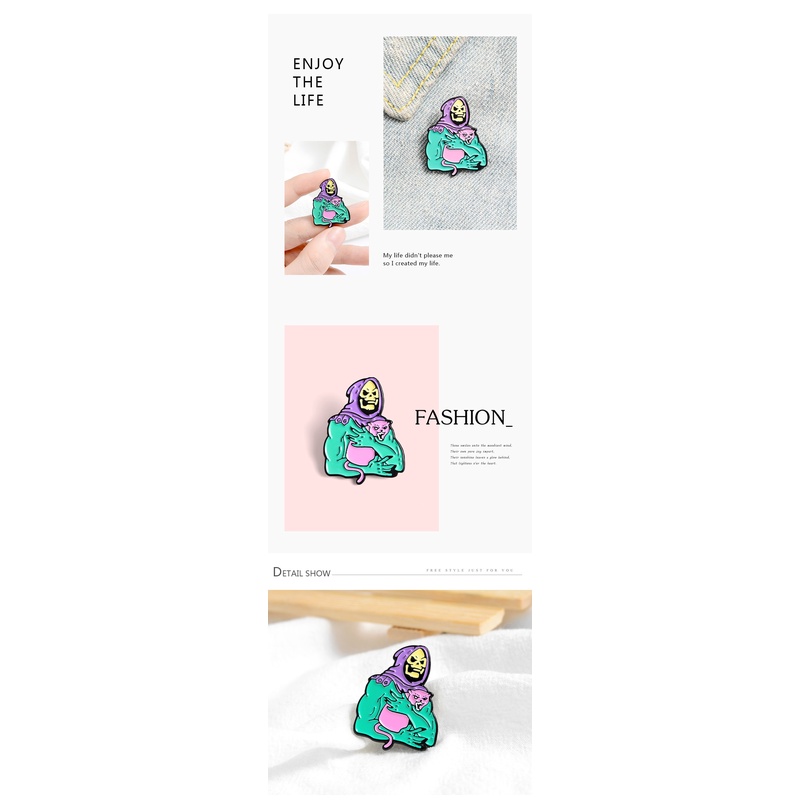 Ghim Cài Áo Hình Bộ Xương Đầu Lâu Phong Cách Gothic Thời Trang Cho Nam Và Nữ