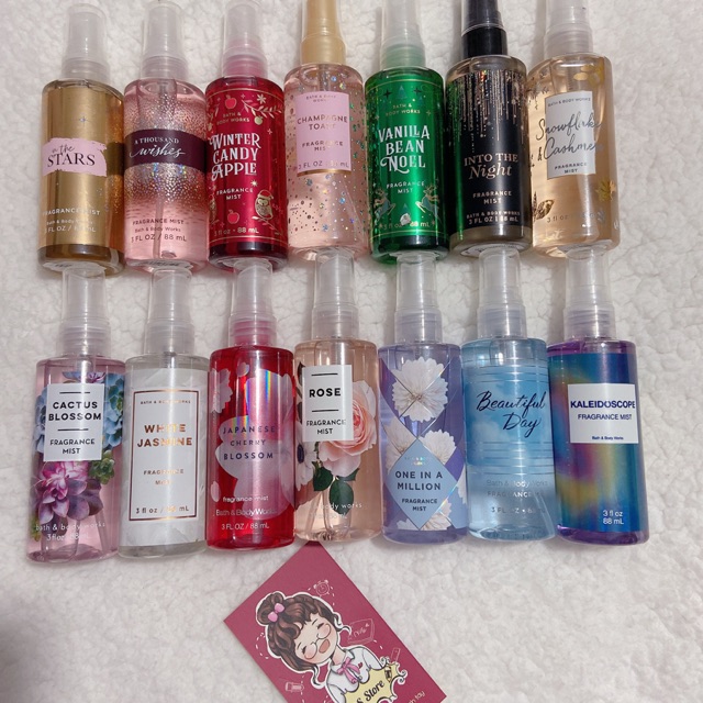 {Chuẩn Auth} {Bill Mỹ} Nước hoa Xịt thơm toàn thân Bath and Body Works Mini 88ml có 14 mùi Japanese Cherry Blossom