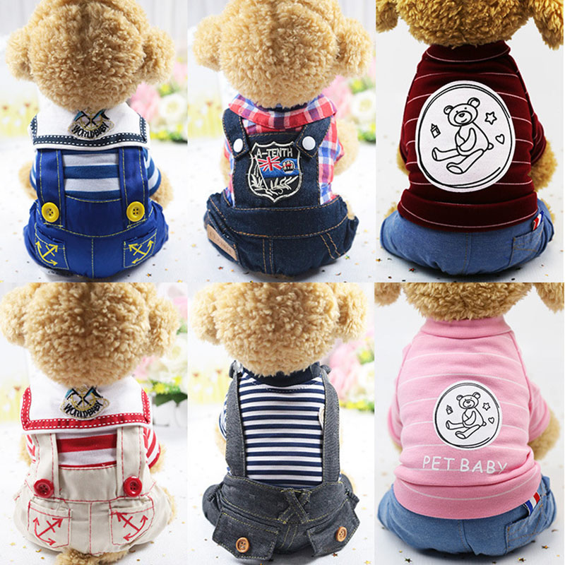 Áo Cotton Bốn Lớp Họa Tiết Hoạt Hình Thời Trang Xuân Thu Cho Thú Cưng
