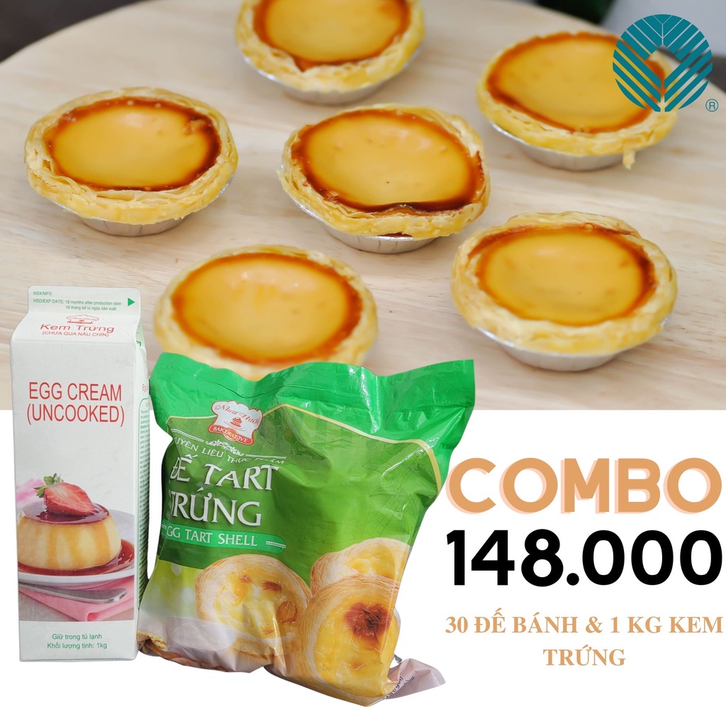 ❈♕ Chỉ giao TPHCM - Combo bánh tart trứng 148 (gồm 30 đế và 1 kg kem trứng)