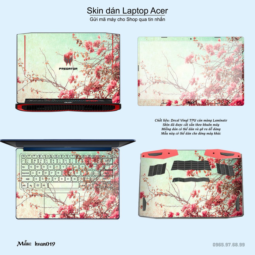 Skin dán Laptop Acer in hình Hoa văn _nhiều mẫu 4 (inbox mã máy cho Shop)